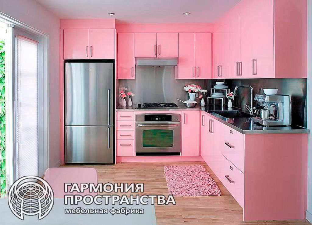 Цвет кухни: розовая кухня