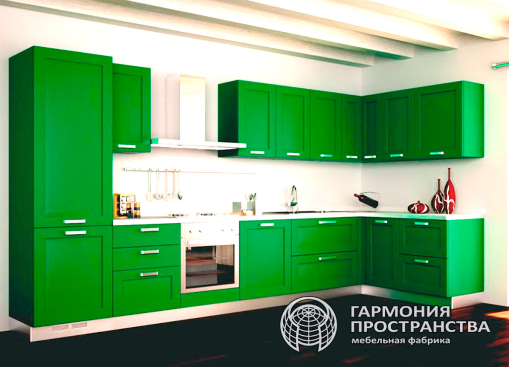 Цвет кухни: зеленый