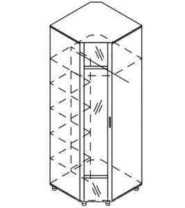 Модуль шкаф угловой с зеркалом «Азалия»