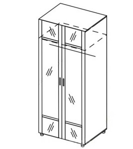 Модуль шкаф универсальный с зеркалом «Азалия»