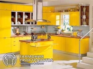 желтая кухня в стиле Модерн