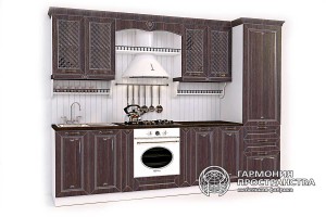 Кухонный гарнитур  «Лаура» <br>Стиль ПРОВАНС<br>с коричневыми фасадами